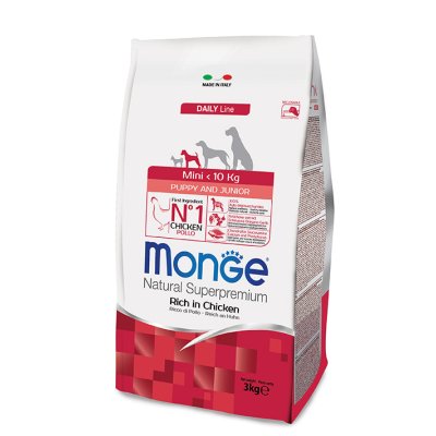 MONGE DOG Mini Puppy & Junior Kuře, rýže 3kg