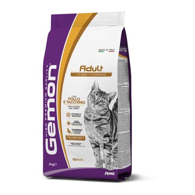 ŠTÍSTKO- GEMON Cat Adult Kuře/krůta 2kg