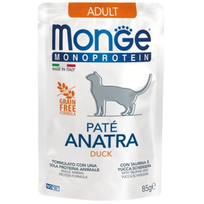 MONGE Monoprotein Cat PATÉ kapsička kachna 85g