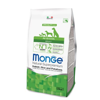 MONGE DOG Králík, rýže,brambory 2,5kg