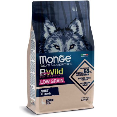 MONGE BWILD Dog - Low Grain - Husa Adult, 2,5kg