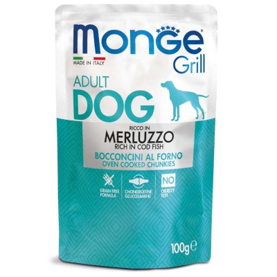 MONGE GRILL Dog Kapsička treska 100g
