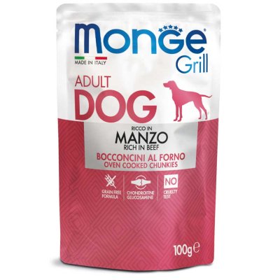 MONGE GRILL Dog Kapsička hovězí 100g