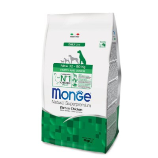 MONGE DOG Maxi Puppy & Junior Kuře, rýže 3kg