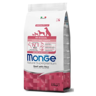 MONGE DOG Puppy & Junior, Hovězí 2,5kg