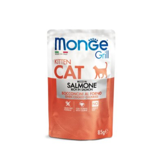 MONGE GRILL Cat Kitten kapsička losos 85g