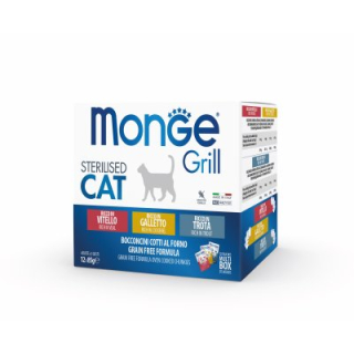 MONGE GRILL Cat MULTIPACK kapsičky králík a jehně 12ksx 85g
