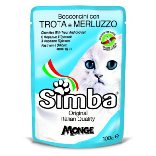 SIMBA Cat kapsička pstruh a treska 100g