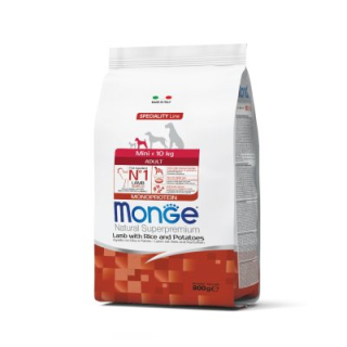MONGE DOG Mini Adult Jehně,rýže,brambory 800g