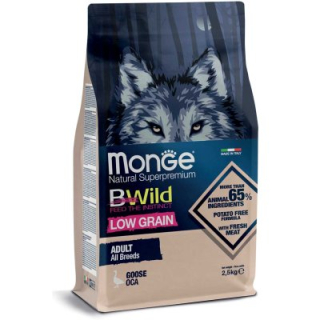 MONGE BWILD Dog - Low Grain - Husa Adult, 2,5kg
