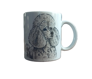 Ručně malovaný porcelánový hrnek – pudl