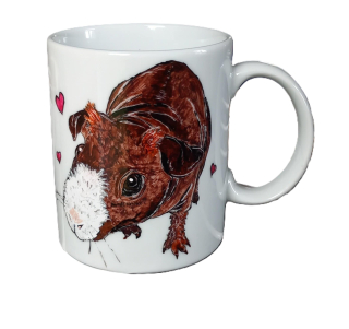 Ručně malovaný porcelánový hrnek – morče